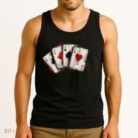 Poker 4 Aces Stud Hands Lucky Souvenir Las Vegas Tank Top thumb 3