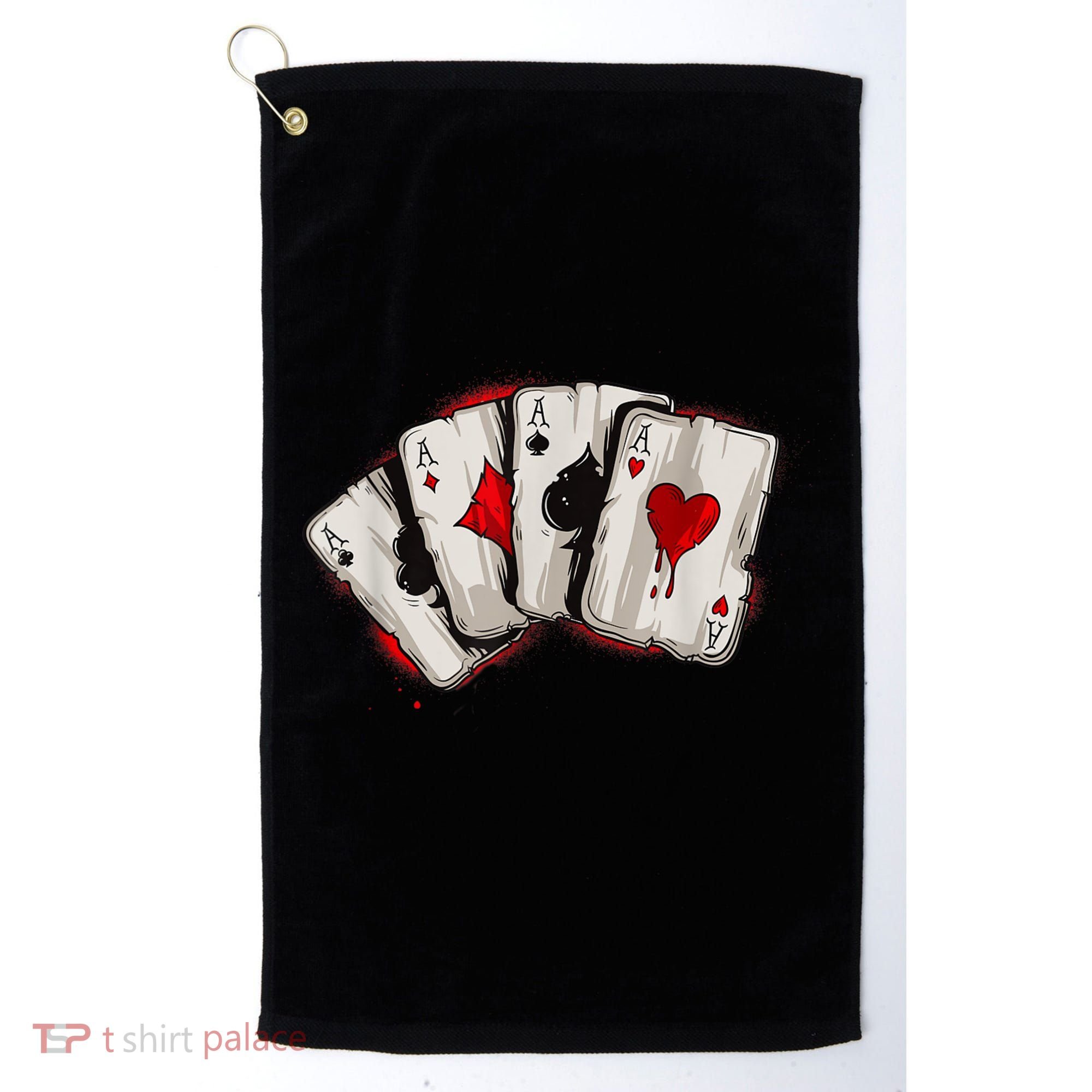 Poker 4 Aces Stud Hands Lucky Souvenir Las Vegas Golf Towel