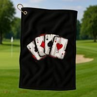 Poker 4 Aces Stud Hands Lucky Souvenir Las Vegas Golf Towel thumb 1