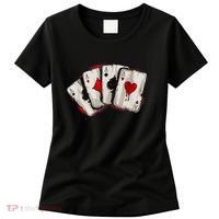 Poker 4 Aces Stud Hands Lucky Souvenir Las Vegas Women's T-Shirt thumb 0