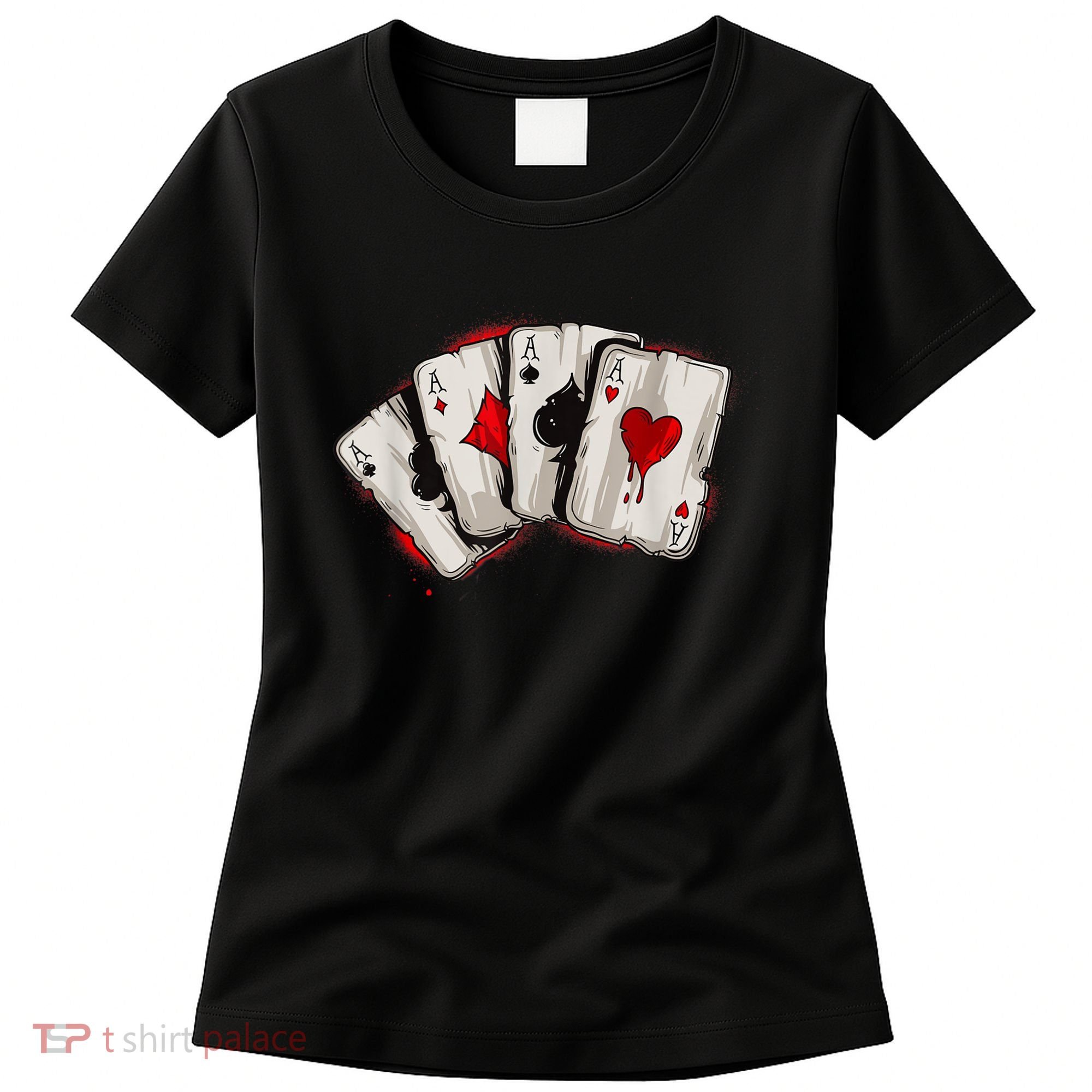 Poker 4 Aces Stud Hands Lucky Souvenir Las Vegas Women's T-Shirt