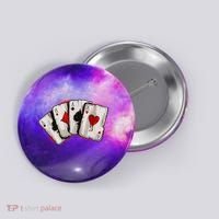 Poker 4 Aces Stud Hands Lucky Souvenir Las Vegas Button thumb 0