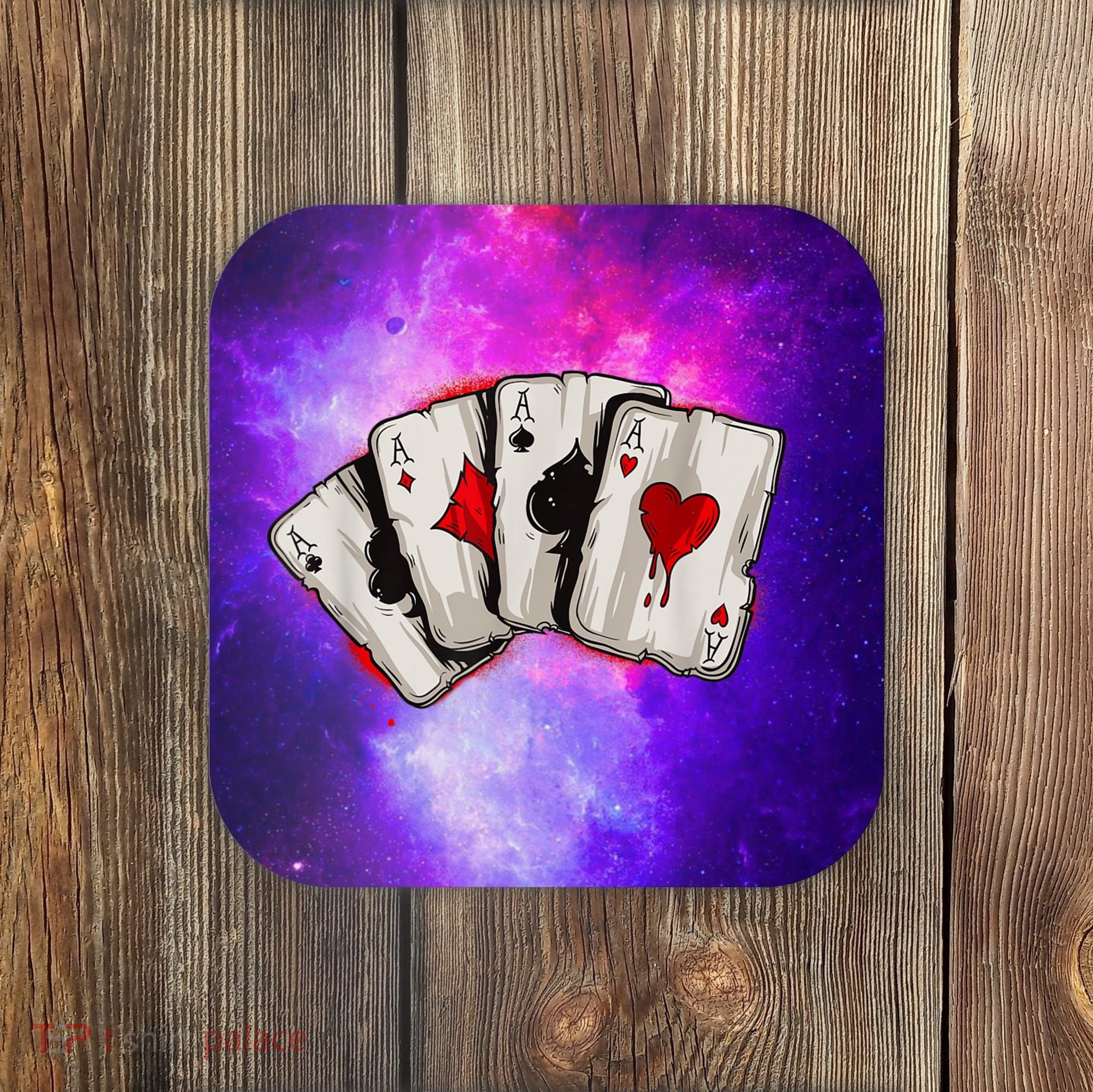 Poker 4 Aces Stud Hands Lucky Souvenir Las Vegas Coaster