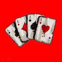 Poker 4 Aces Stud Hands Lucky Souvenir Las Vegas Santa Hat thumb 1