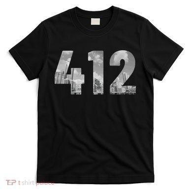 Pittsburgh 412 Area Code Skyline Pennsylvania Vintage T-Shirt