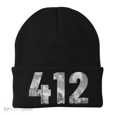 Pittsburgh 412 Area Code Skyline Pennsylvania Vintage Beanie