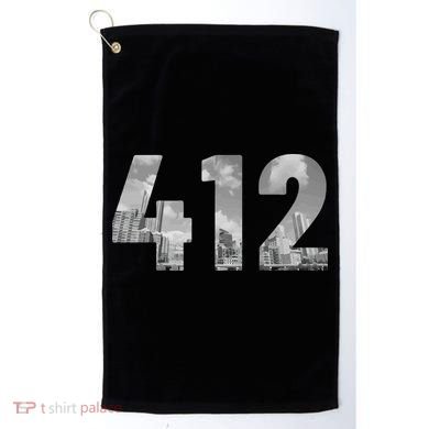 Pittsburgh 412 Area Code Skyline Pennsylvania Vintage Golf Towel