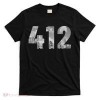 Pittsburgh 412 Area Code Skyline Pennsylvania Vintage T-Shirt thumb 0