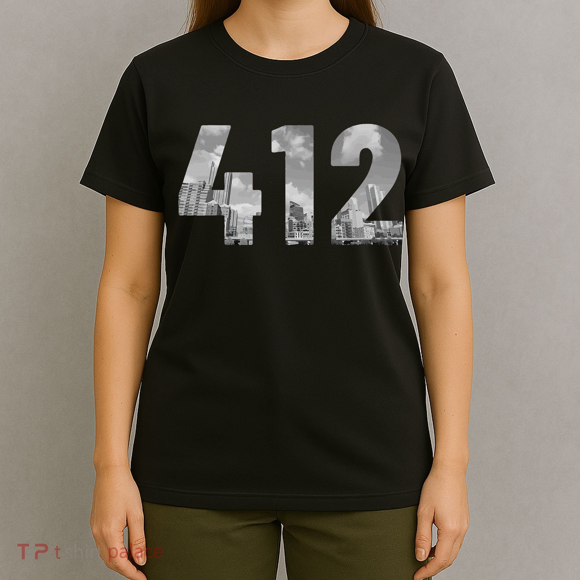 Pittsburgh 412 Area Code Skyline Pennsylvania Vintage T-Shirt