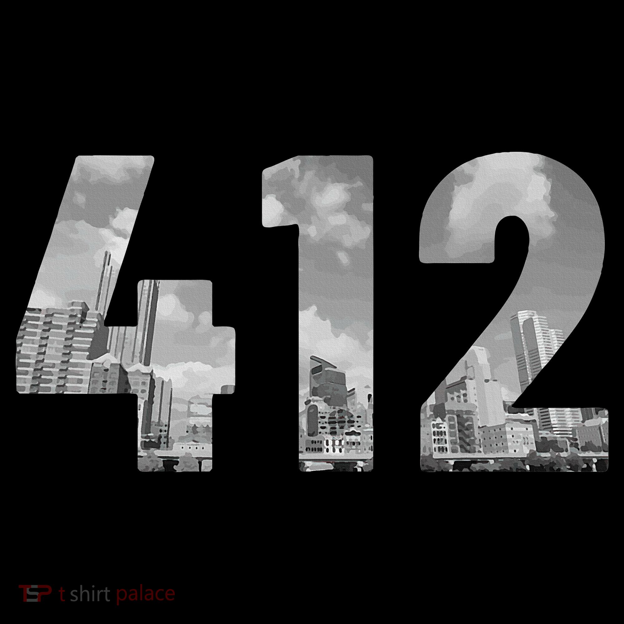 Pittsburgh 412 Area Code Skyline Pennsylvania Vintage T-Shirt