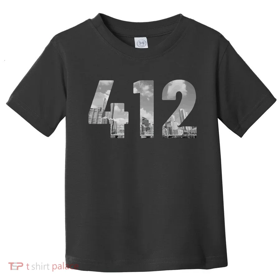 Pittsburgh 412 Area Code Skyline Pennsylvania Vintage Toddler T-Shirt