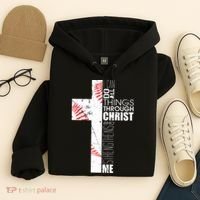 Philippians 413 Baseball Christian Cross Religious Verse Hoodie thumb 4