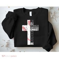 Philippians 413 Baseball Christian Cross Religious Verse Sweatshirt thumb 2