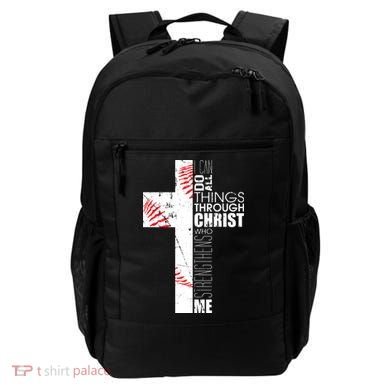 Philippians 413 Baseball Christian Cross Religious Verse Backpack