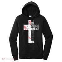 Philippians 413 Baseball Christian Cross Religious Verse Women's Hoodie thumb 0