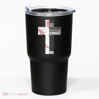 Philippians 413 Baseball Christian Cross Religious Verse Tumbler thumb 0