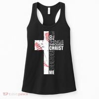 Philippians 413 Baseball Christian Cross Religious Verse Women's Tank Top thumb 0