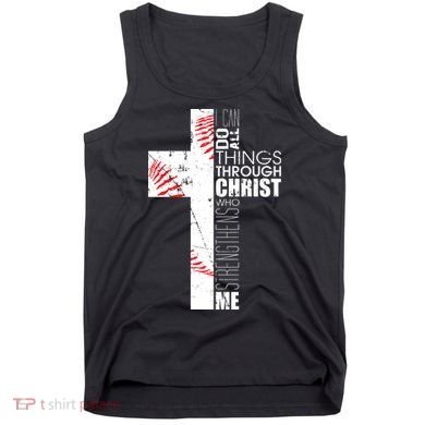 Philippians 413 Baseball Christian Cross Religious Verse Tank Top
