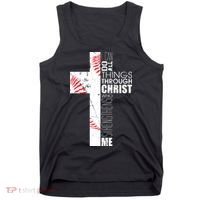 Philippians 413 Baseball Christian Cross Religious Verse Tank Top thumb 0