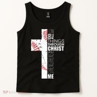 Philippians 413 Baseball Christian Cross Religious Verse Tank Top thumb 2
