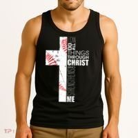 Philippians 413 Baseball Christian Cross Religious Verse Tank Top thumb 3