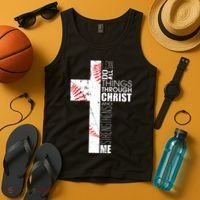 Philippians 413 Baseball Christian Cross Religious Verse Tank Top thumb 4