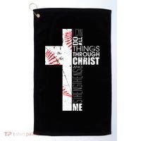 Philippians 413 Baseball Christian Cross Religious Verse Golf Towel thumb 0