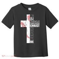 Philippians 413 Baseball Christian Cross Religious Verse Toddler T-Shirt thumb 0
