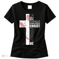 Philippians 413 Baseball Christian Cross Religious Verse Women's T-Shirt thumb 0