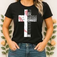 Philippians 413 Baseball Christian Cross Religious Verse Women's T-Shirt thumb 2