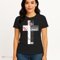 Philippians 413 Baseball Christian Cross Religious Verse Women's T-Shirt thumb 4