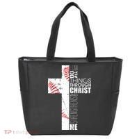 Philippians 413 Baseball Christian Cross Religious Verse Tote Bag thumb 0