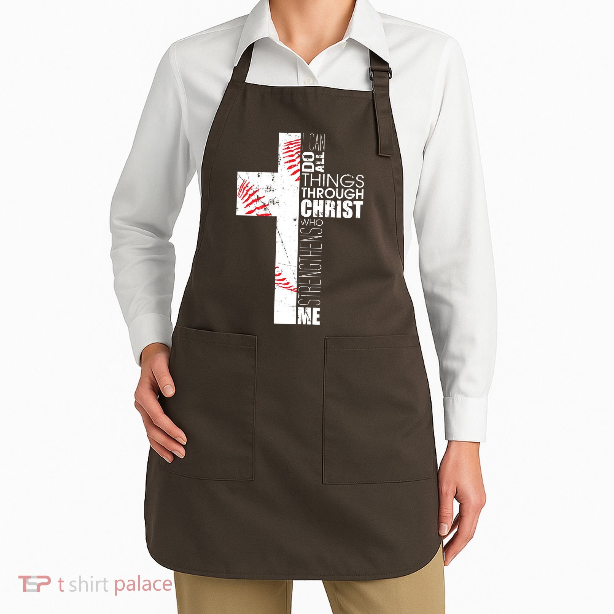 Philippians 413 Baseball Christian Cross Religious Verse Apron