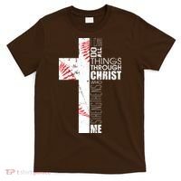 Philippians 413 Baseball Christian Cross Religious Verse T-Shirt thumb 0