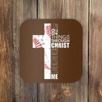 Philippians 413 Baseball Christian Cross Religious Verse Coaster thumb 0