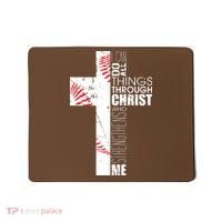 Philippians 413 Baseball Christian Cross Religious Verse Mousepad thumb 0