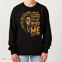Philippians 413 Bible Quote Scriptures Christian Women's Sweatshirt thumb 0