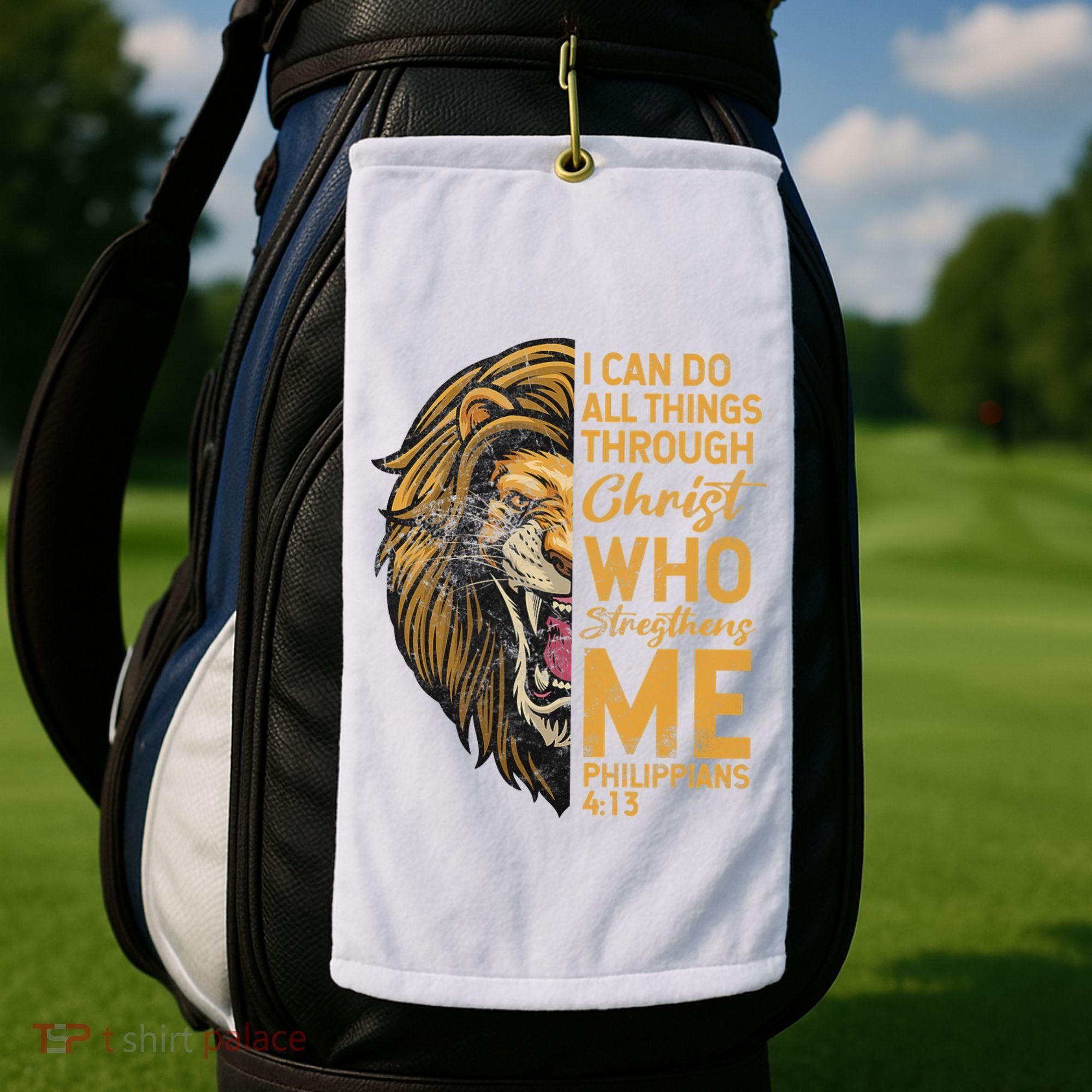 Philippians 413 Bible Quote Scriptures Christian Golf Towel