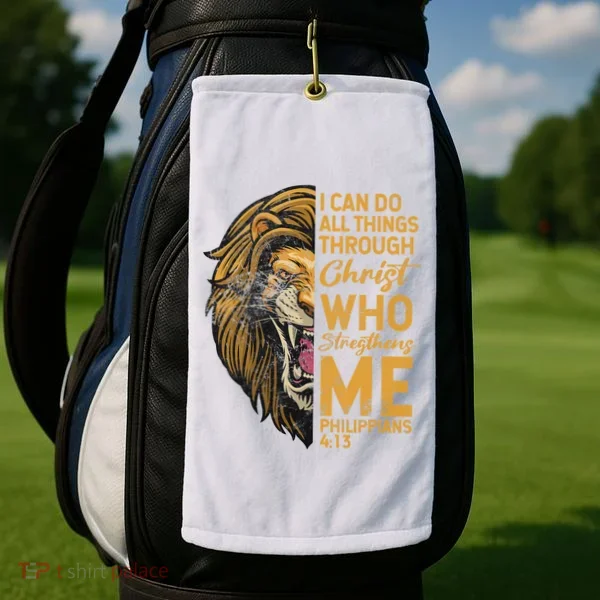 Philippians 413 Bible Quote Scriptures Christian Golf Towel