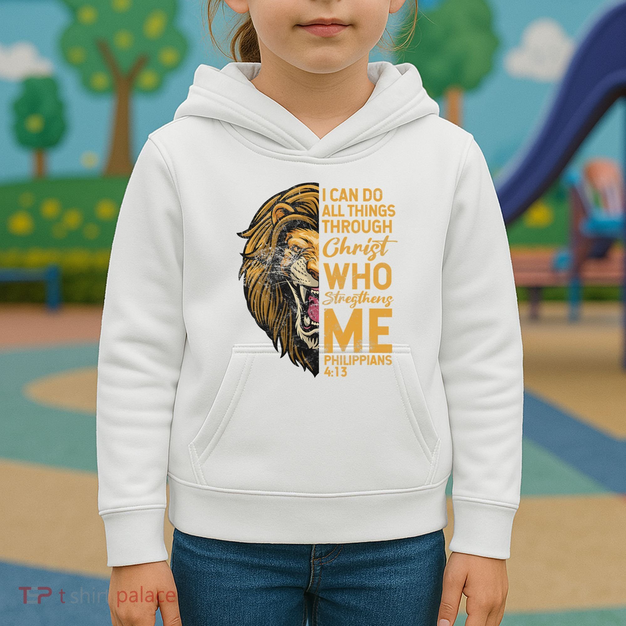 Philippians 413 Bible Quote Scriptures Christian Kids Hoodie