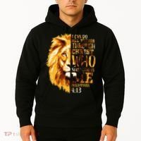 Philippians 413 Christian Bible Verse Gift Lion Husband Hoodie thumb 2