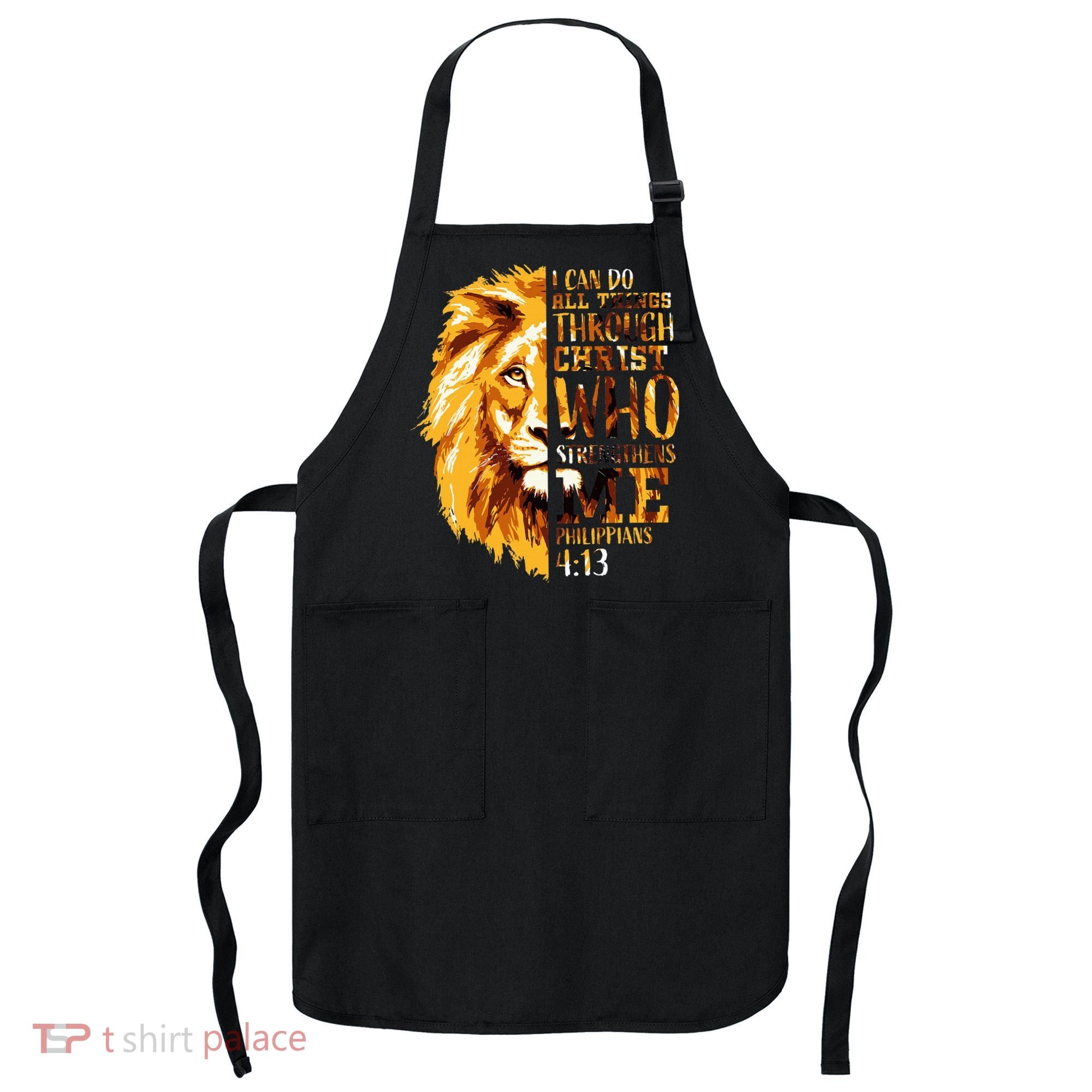 Philippians 413 Christian Bible Verse Gift Lion Husband Apron