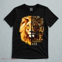 Philippians 413 Christian Bible Verse Gift Lion Husband T-Shirt thumb 5