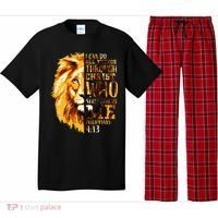 Philippians 413 Christian Bible Verse Gift Lion Husband Pajama Set thumb 0