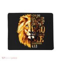 Philippians 413 Christian Bible Verse Gift Lion Husband Mousepad thumb 0