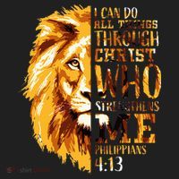 Philippians 413 Christian Bible Verse Gift Lion Husband Hat thumb 2