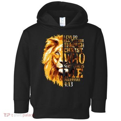 Philippians 413 Christian Bible Verse Gift Lion Husband Toddler Hoodie