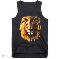 Philippians 413 Christian Bible Verse Gift Lion Husband Tank Top thumb 0