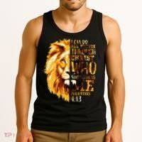 Philippians 413 Christian Bible Verse Gift Lion Husband Tank Top thumb 3