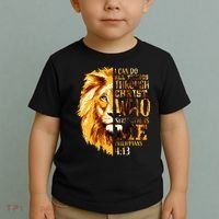 Philippians 413 Christian Bible Verse Gift Lion Husband Toddler T-Shirt thumb 2